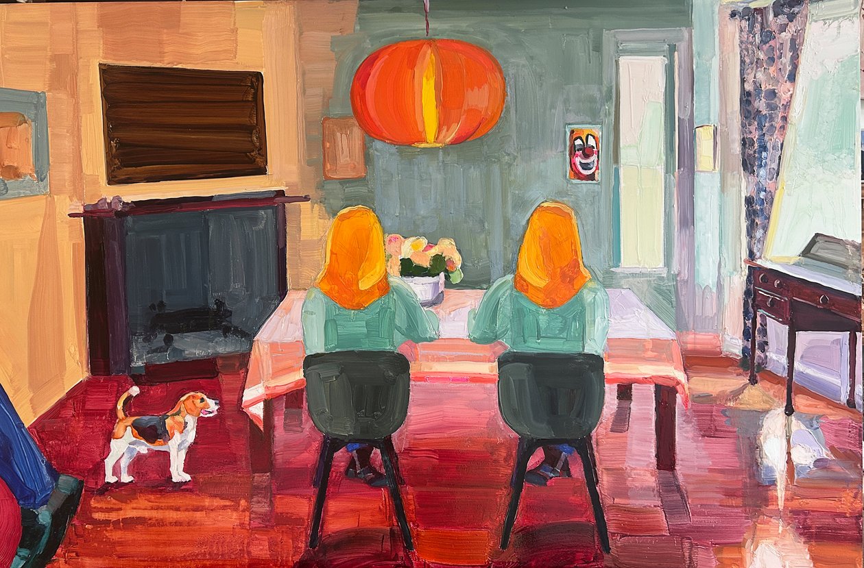 23 perimeter drive, 2025, huile sur panneau - Barbara Hoogeweegen