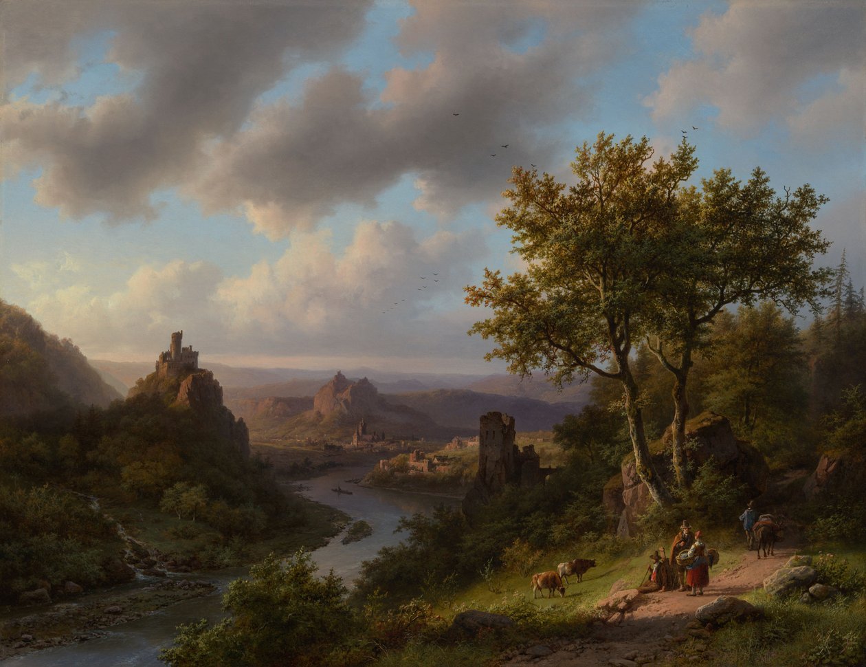 Paysage fluvial montagneux - Barend Cornelis Koekkoek