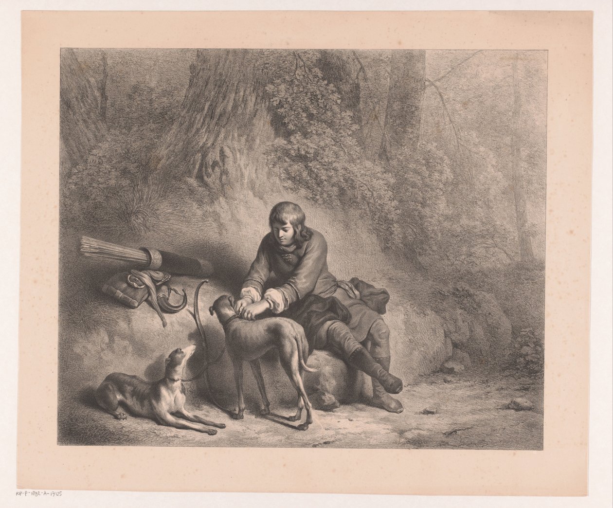 Chasseur se préparant pour la chasse - Barend Cornelis Koekkoek