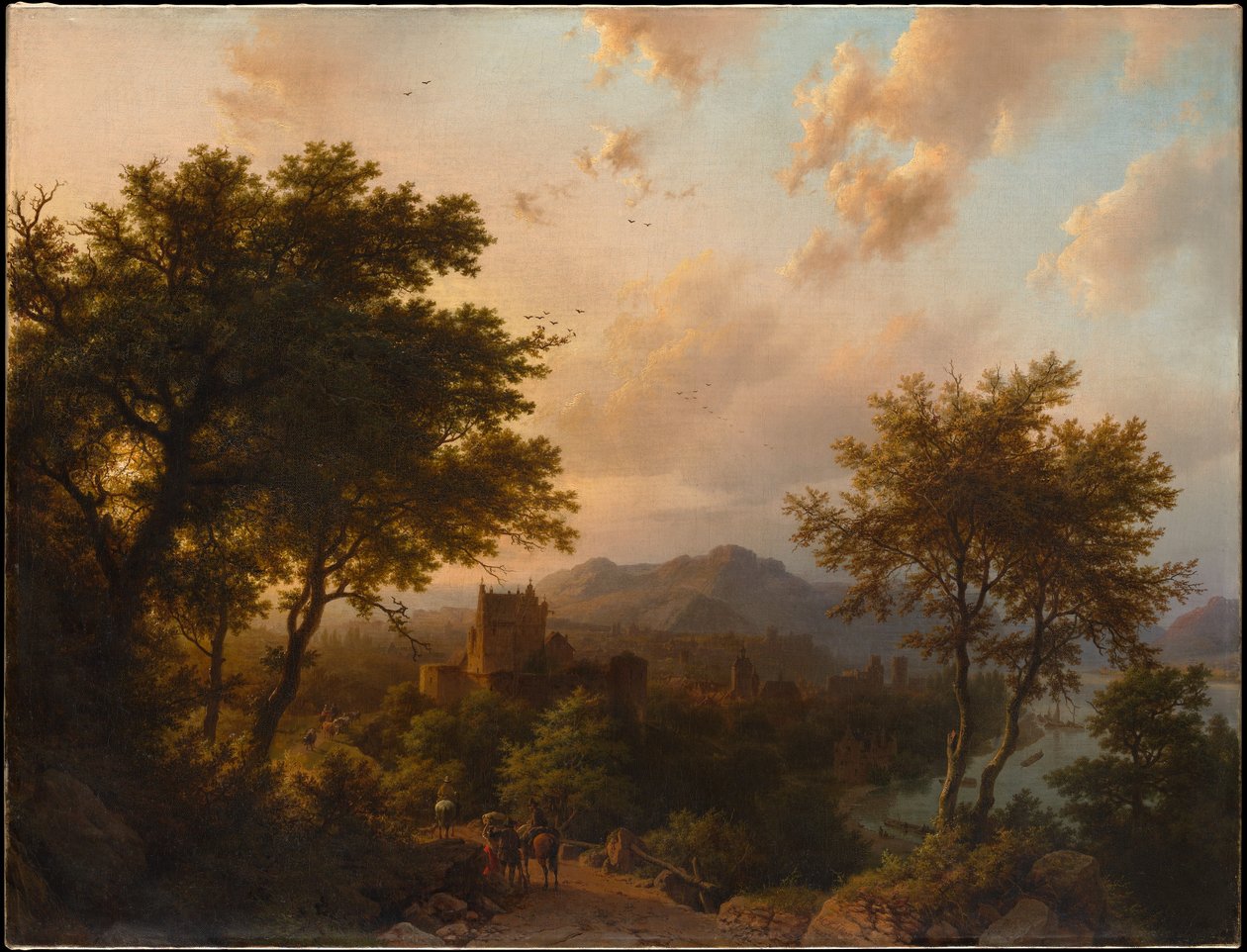 Coucher de soleil sur le Rhin - Barend Cornelis Koekkoek