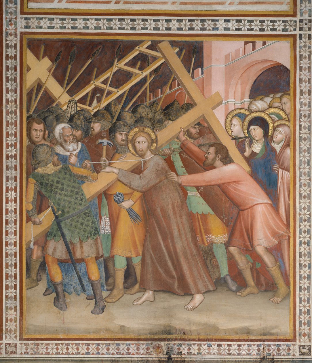 Scène du Nouveau Testament : Portement de la croix - Barna da Siena