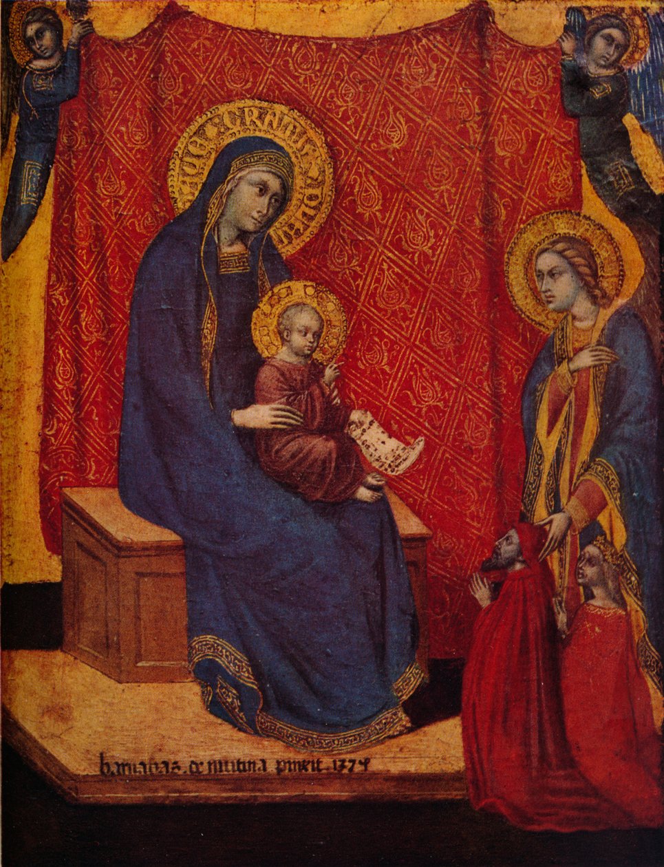 La Madone en majesté et deux donateurs en adoration, 1374 - Barnaba da Modena