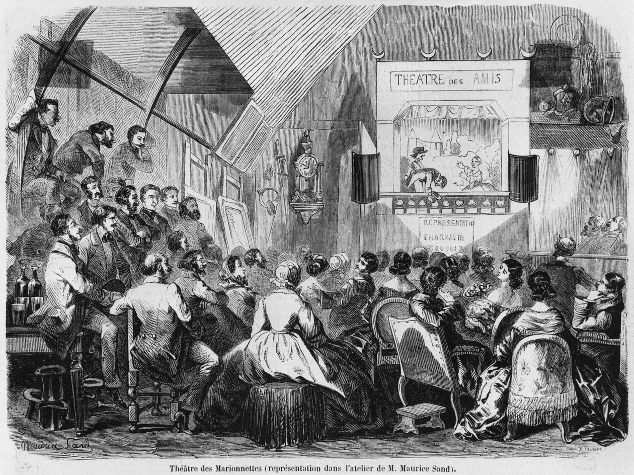 Spectacle de marionnettes dans le studio de Maurice Sand, 1870 - Maurice Sand