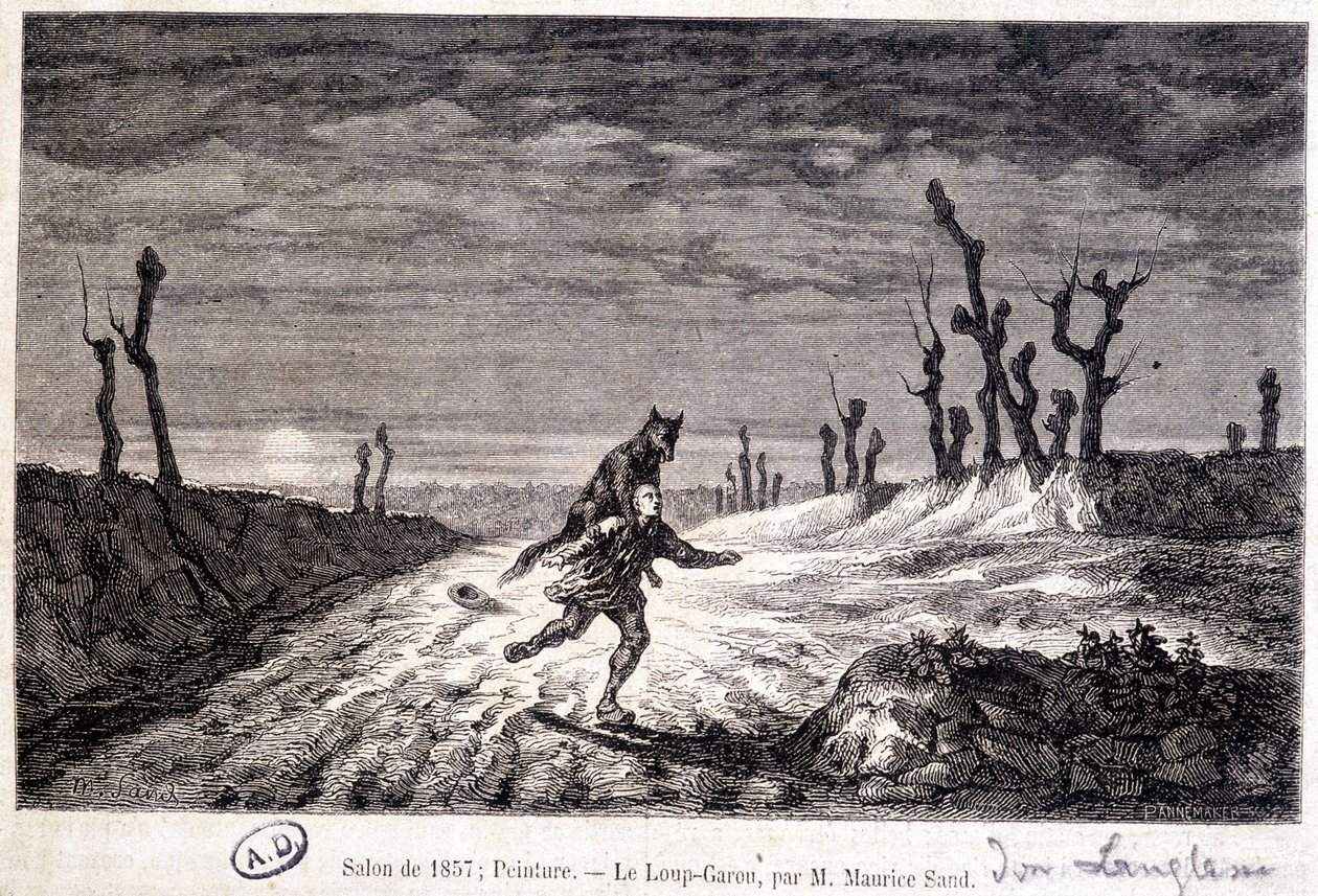 Loup-garou attaquant un homme - d