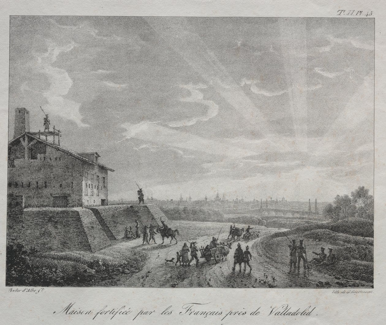 Campagne Espagnole : Un Bâtiment Fortifié par les Français près de Valladolid - Baron Louis Albert Guillain Bacler d