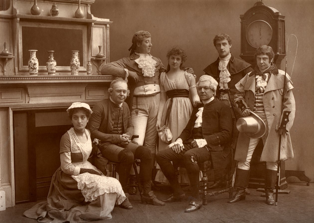 La compagnie de vaudeville dans La Route de la Ruine, au Vaudeville Theatre, Londres, 1886 - Barraud