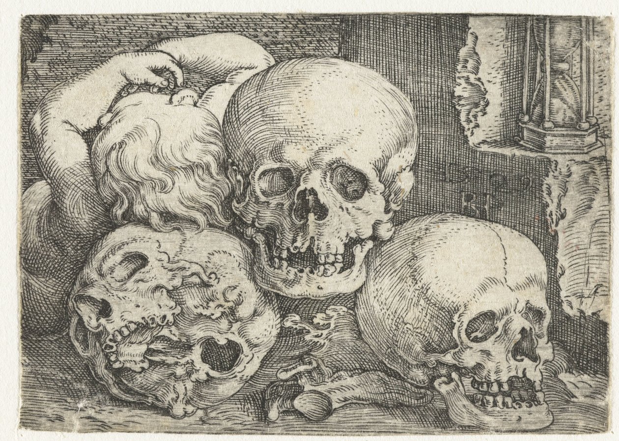 Enfant avec trois crânes - Barthel Beham