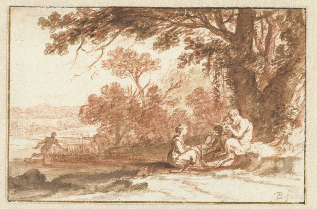 Paysage avec la nymphe Corsica et le satyre - Bartholomeus Breenbergh
