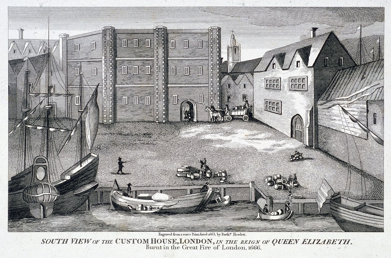 Custom House, Londres, vers 1815 - Bartholomew Howlett