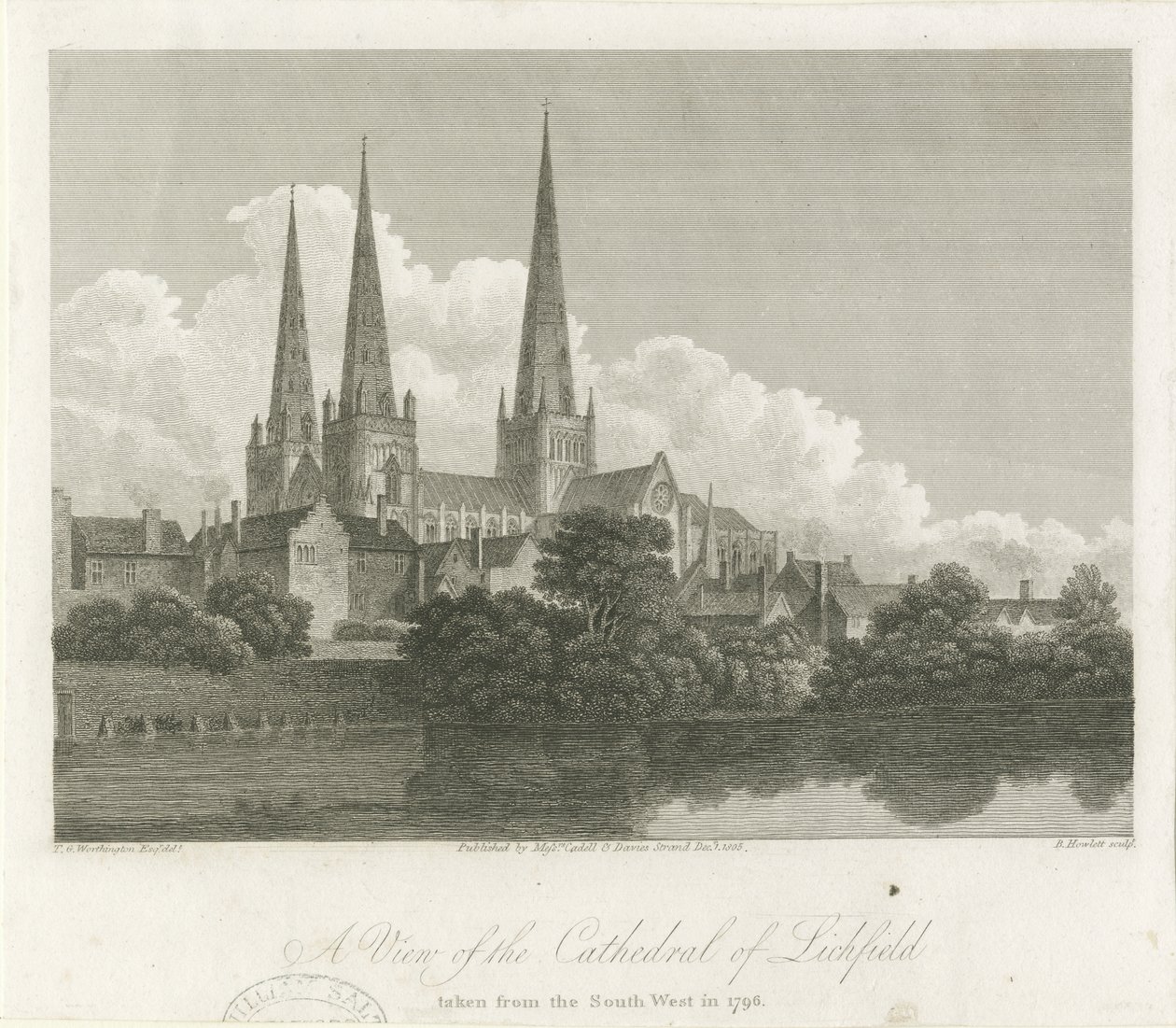 Cathédrale de Lichfield - Vue sud-ouest - Bartholomew Howlett