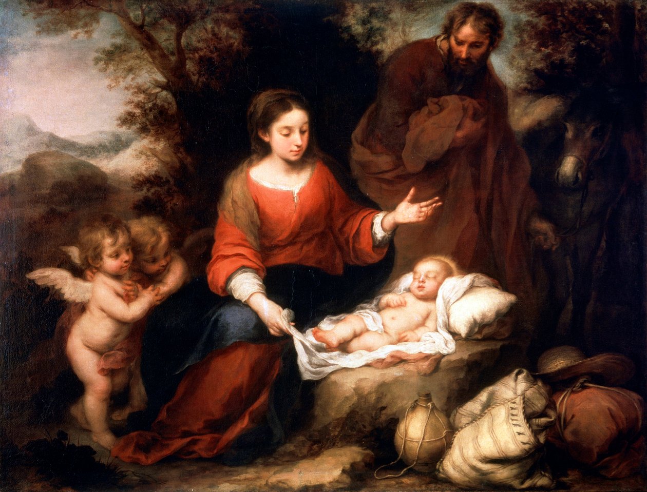 Repos pendant la fuite en Égypte, vers 1665 - Bartolomé Esteban Murillo