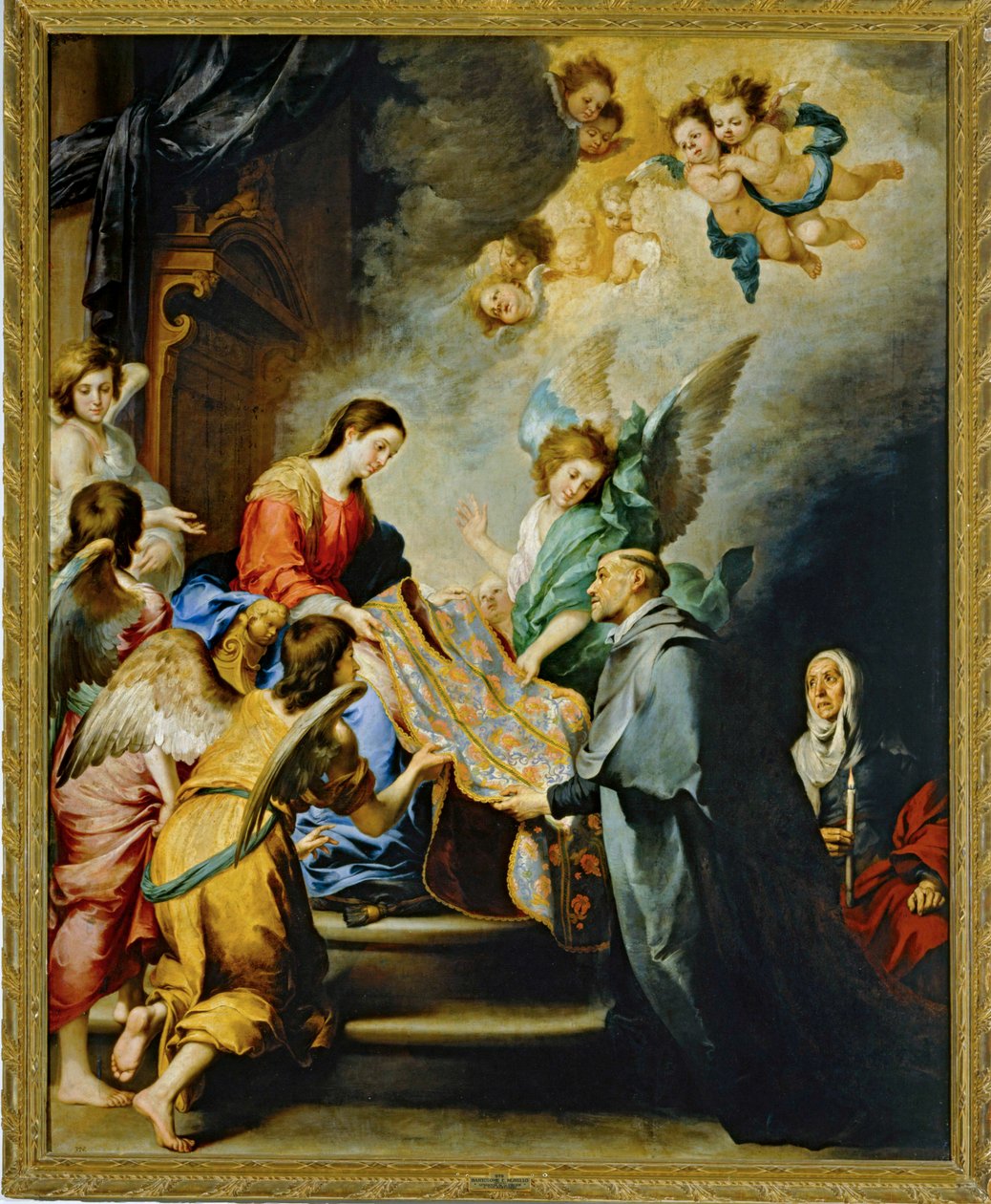 La descente de la Vierge Marie pour récompenser l