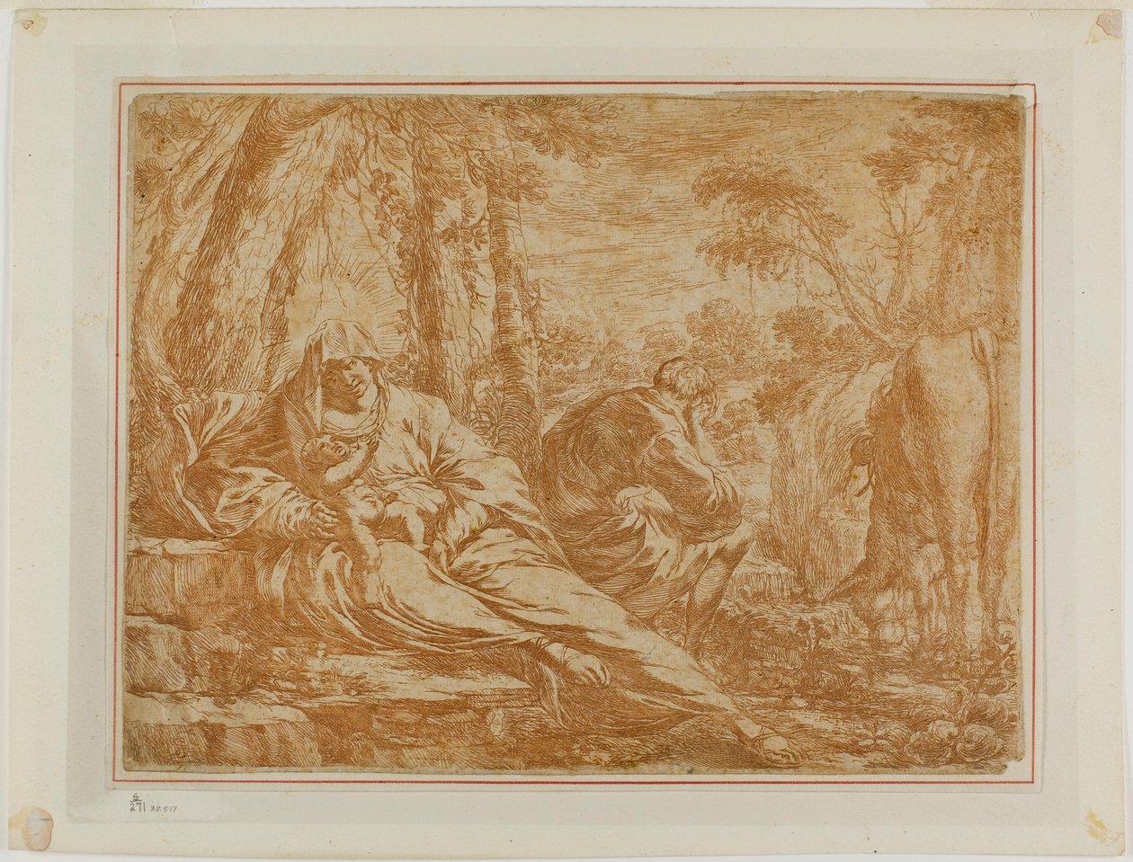 Repos pendant la fuite en Égypte - Bartolomeo Biscaino
