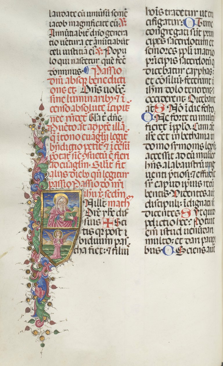 Missale: Fol. 116: Saint Matthieu avec un ange, 1469 - Bartolomeo Caporali