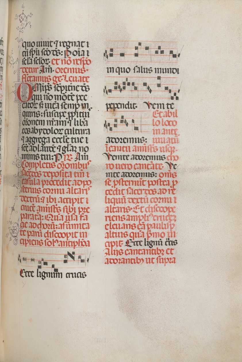 Missale : Fol. 148 : Musique pour Ecce lignum cruces..., 1469 - Bartolomeo Caporali
