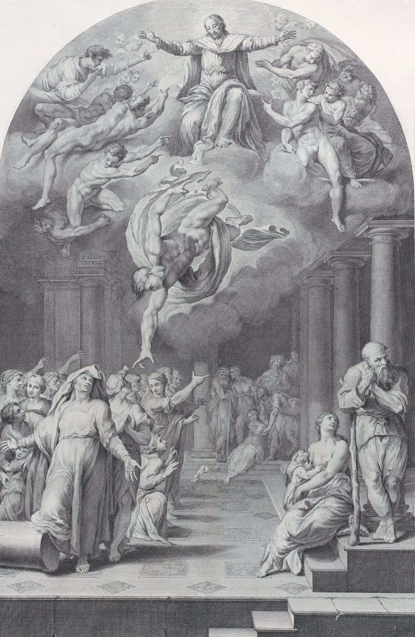 Planche 40 : la division des élus et des réprouvés, 1756 - Bartolomeo Crivellari, Gabriel Söderling