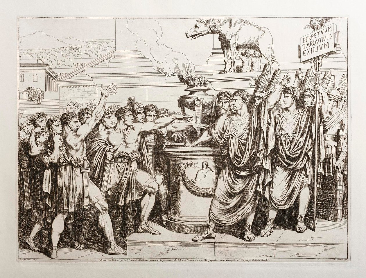 Brutus et Collatinus jurent de chasser les Tarquins - Bartolomeo Pinelli