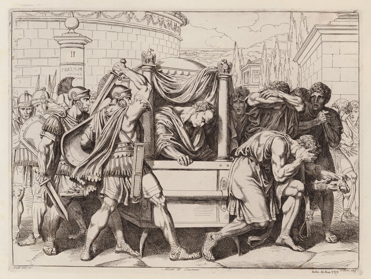 Mort de Cicéron, 43 av. J.-C. (eau-forte) - Bartolomeo Pinelli