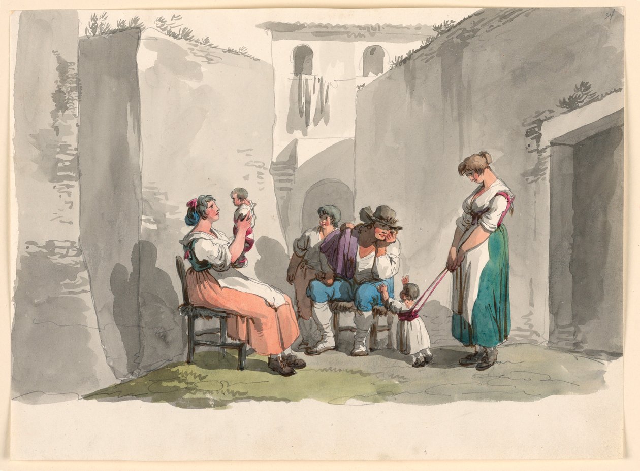 Dessin, à Tivoli, 1807-08 - Bartolomeo Pinelli