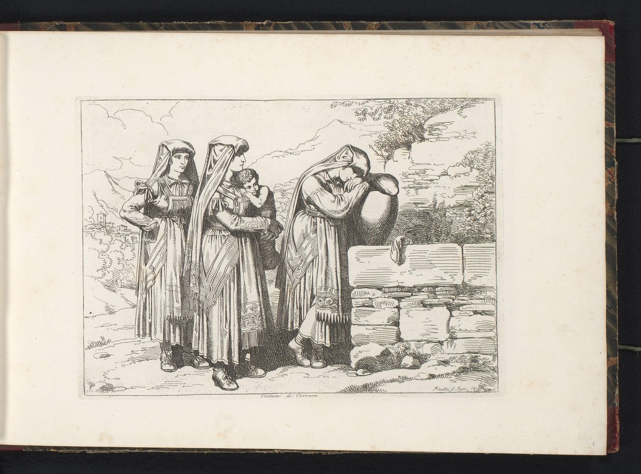 Trois femmes et un enfant de Cervara di Roma - Bartolomeo Pinelli