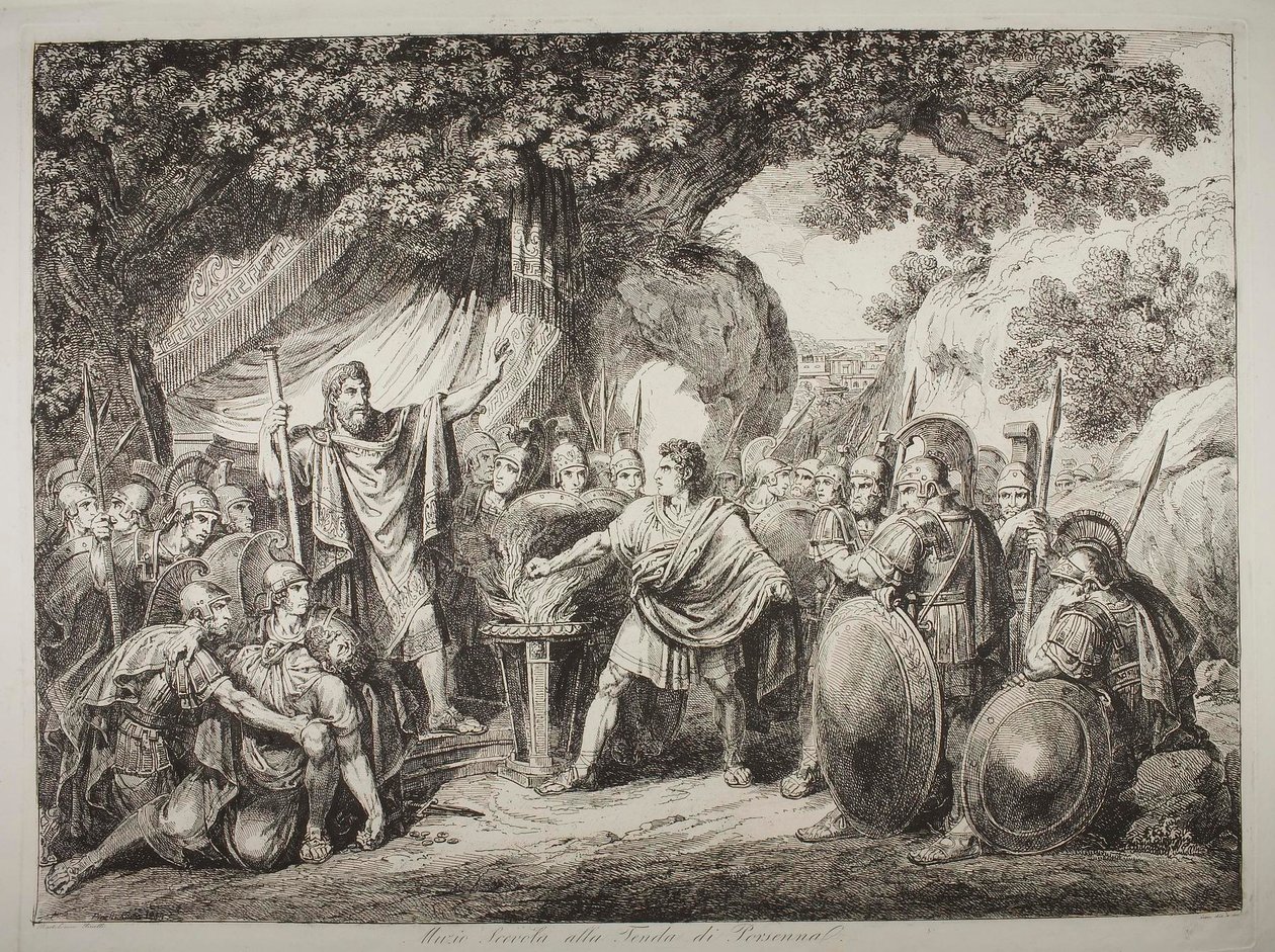 Gaius Mucius Scaevola en présence de Lars Porsena - Bartolomeo Pinelli