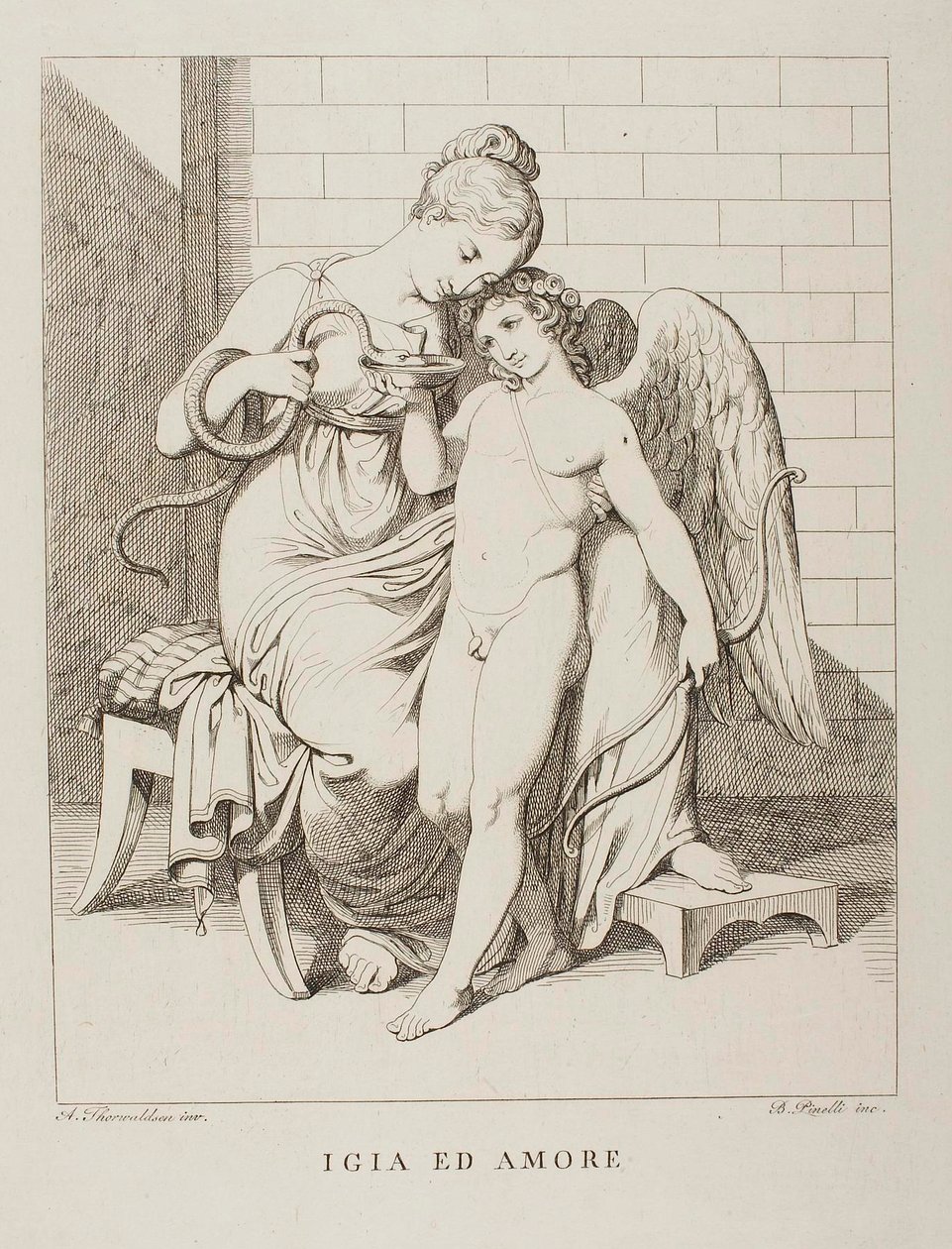 Hygieia et Cupidon - Bartolomeo Pinelli