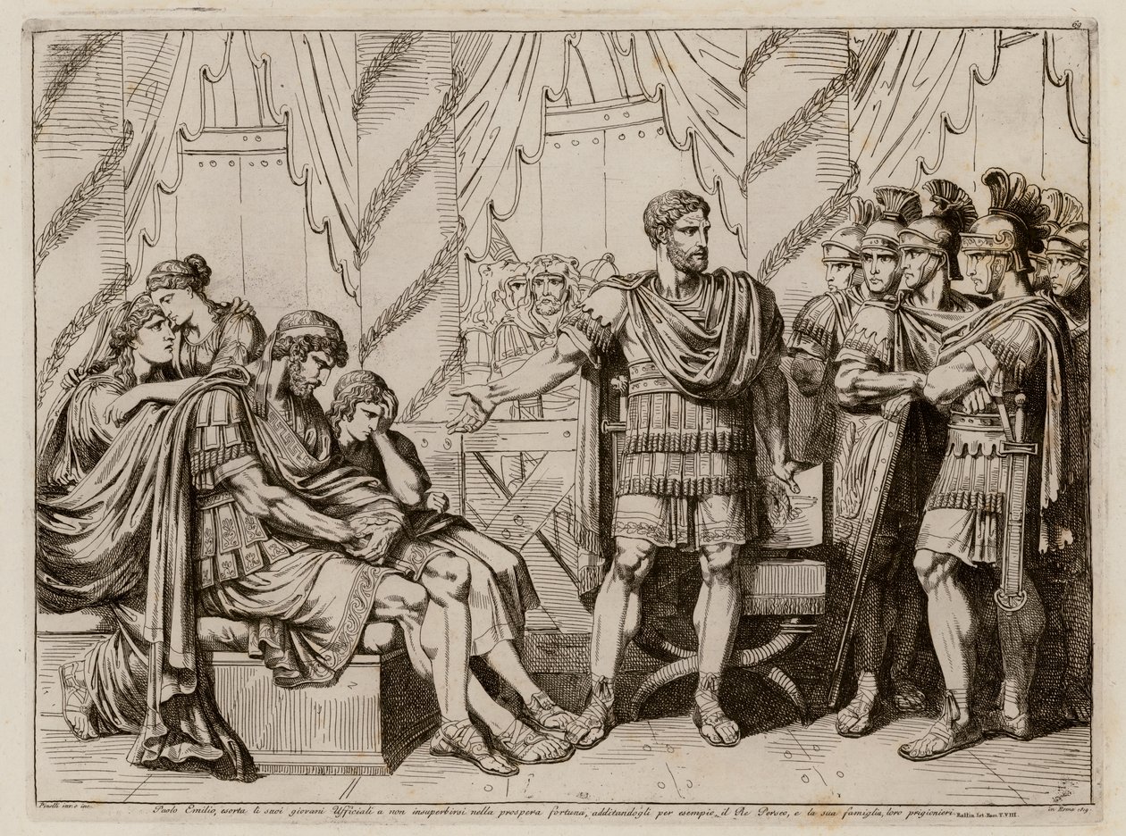Lucius Aemilius Paullus Macedonicus désignant le roi Persée de Macédoine vaincu - Bartolomeo Pinelli