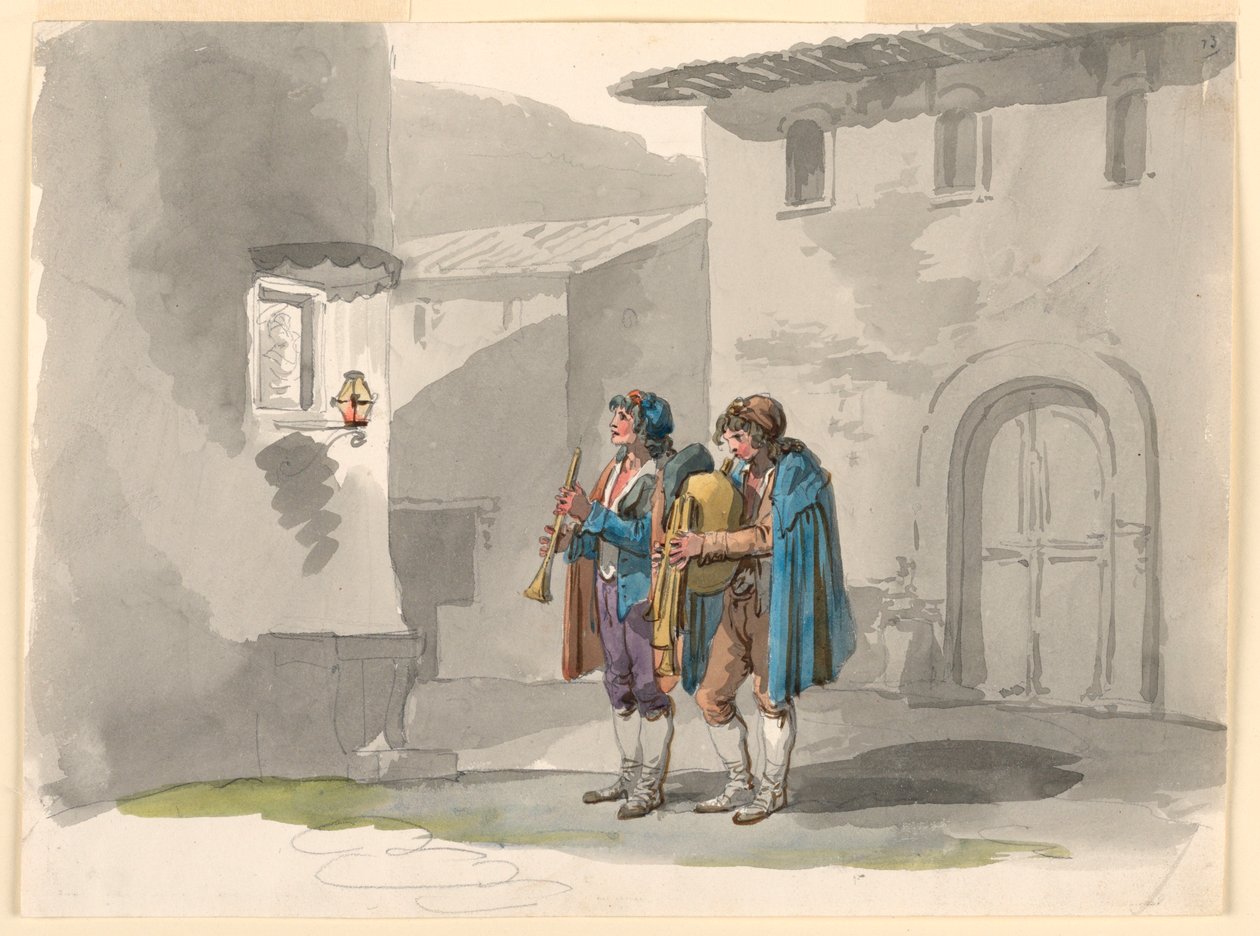 "Pifferari," deux joueurs de pipeau des Abruzzes à Rome - Bartolomeo Pinelli