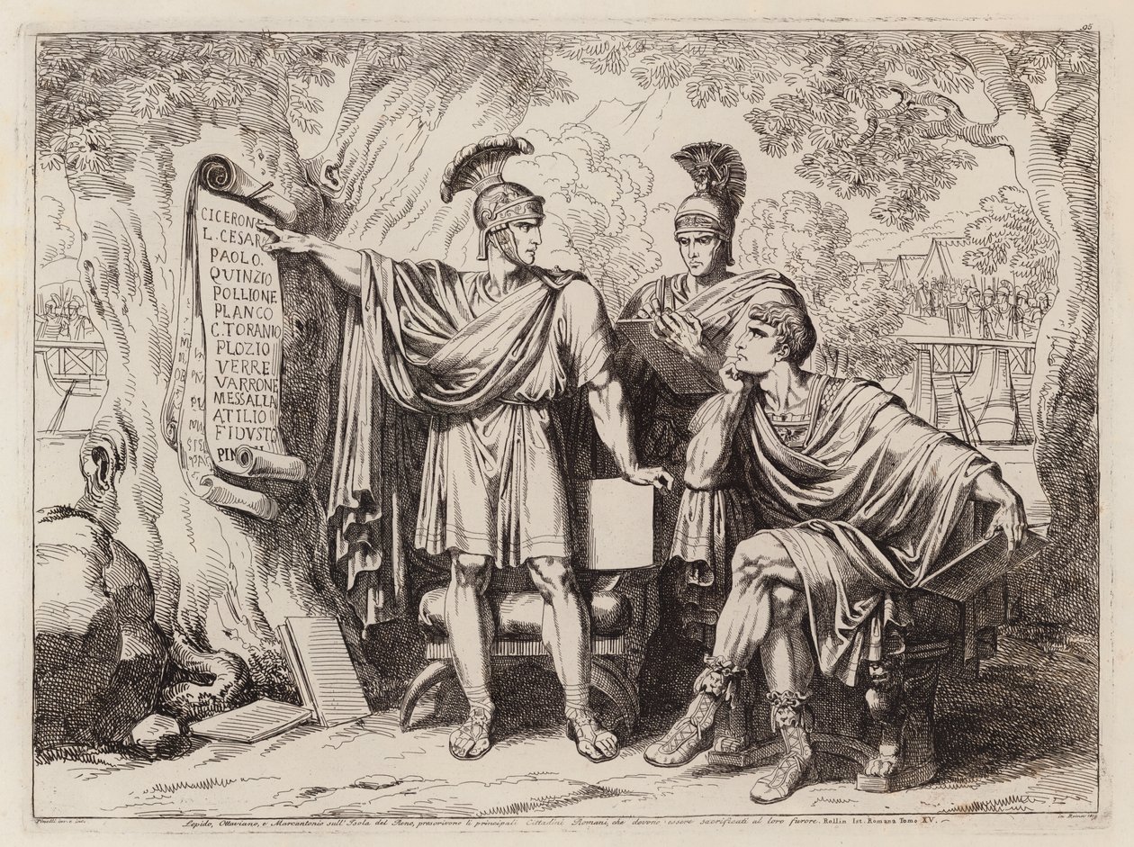 Proscription du deuxième triumvirat, 43 av. J.-C. (eau-forte) - Bartolomeo Pinelli