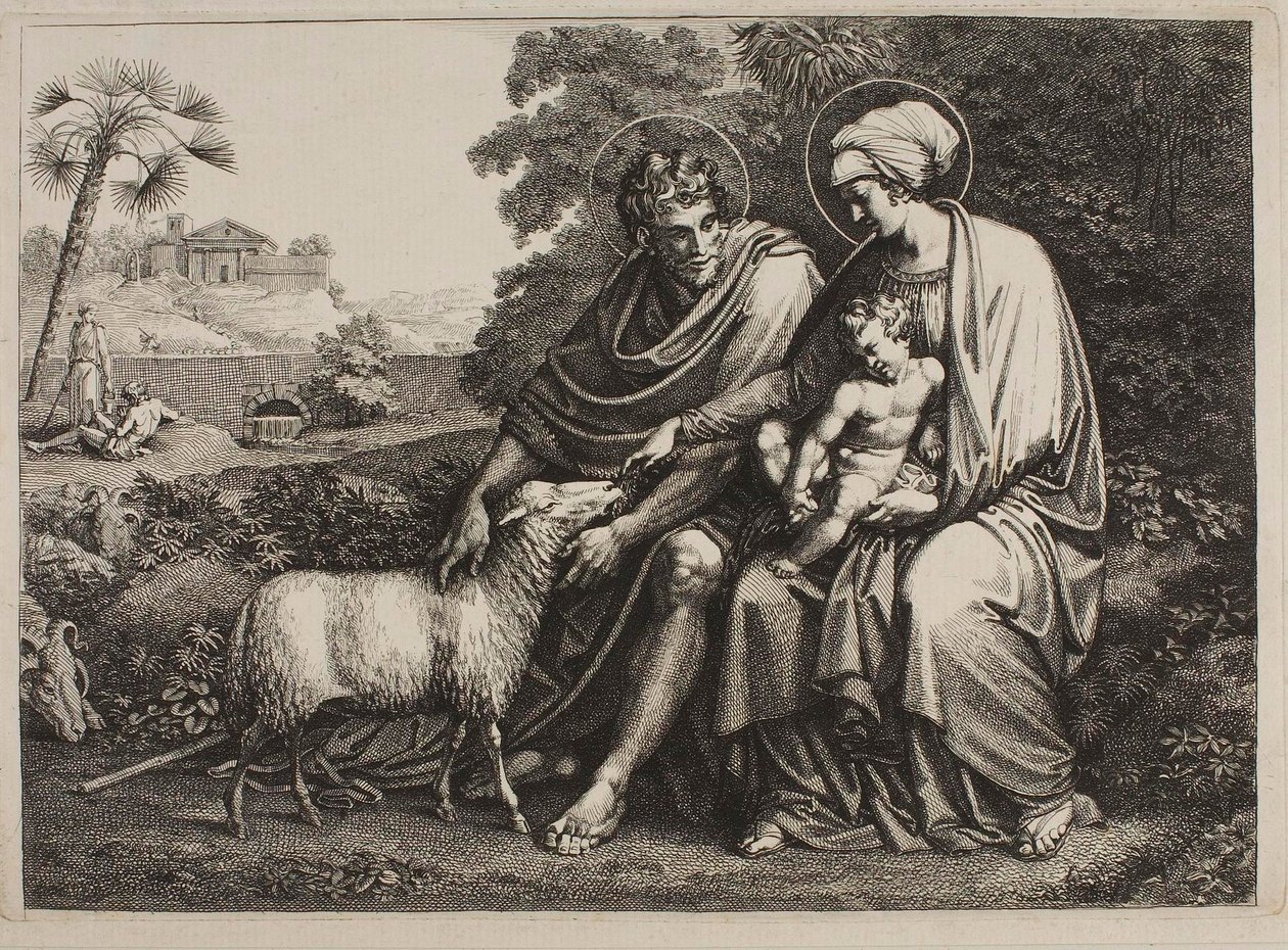 Repos pendant la fuite en Égypte - Bartolomeo Pinelli