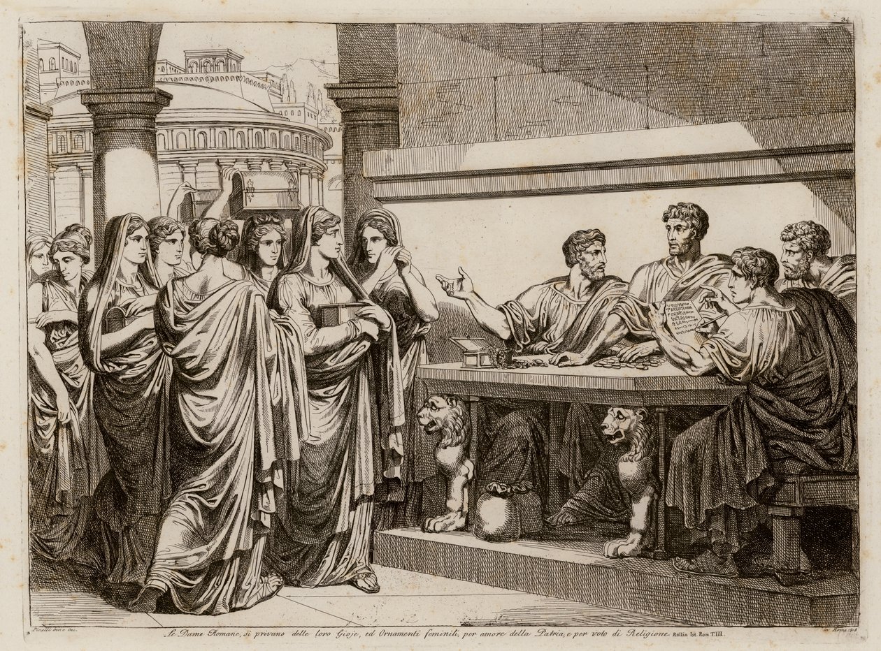 Sacrifice des femmes de Rome (eau-forte) - Bartolomeo Pinelli