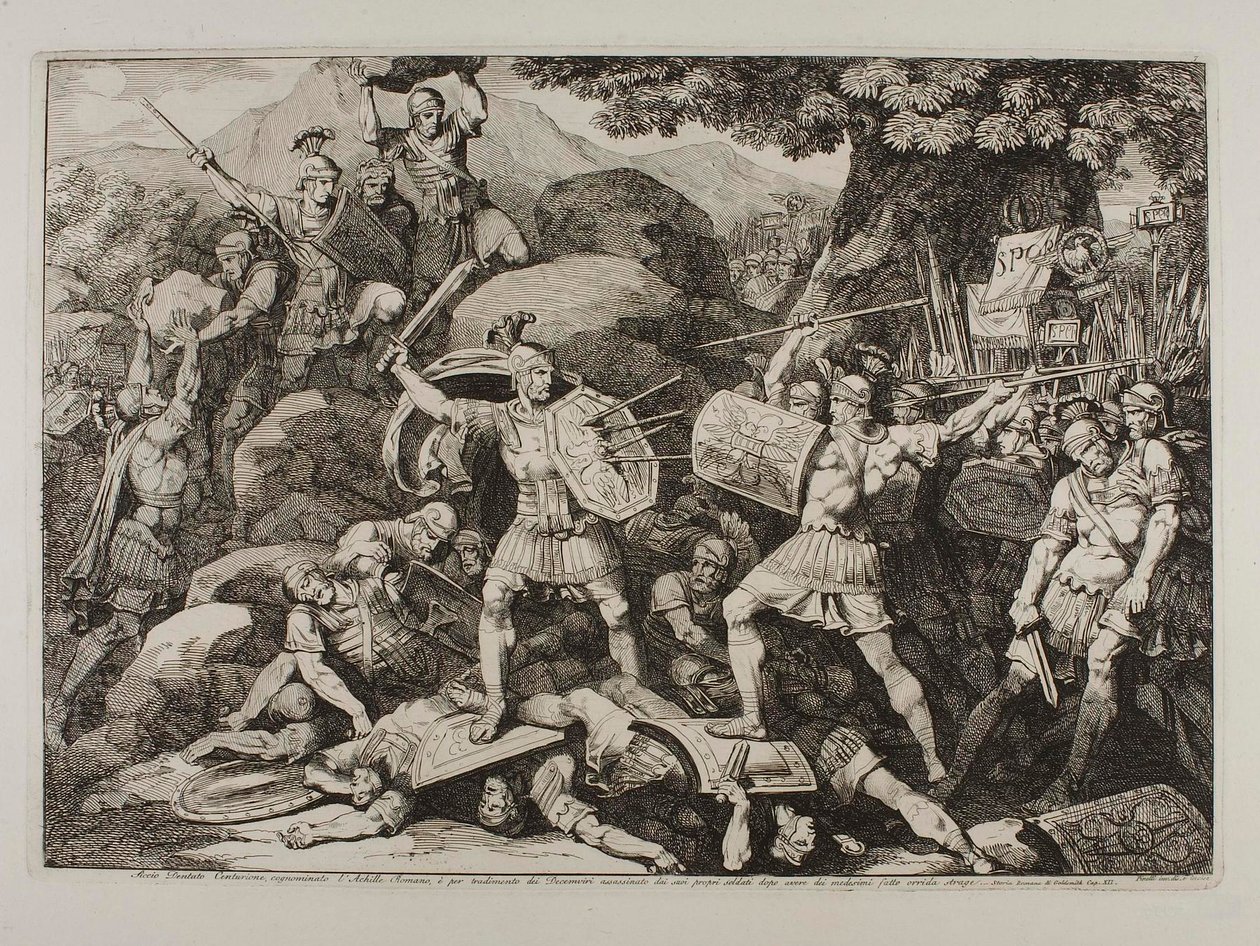 Siccio Dentatus, le centurion (Lucius Siccius Dentatus lors du terrible combat) - Bartolomeo Pinelli