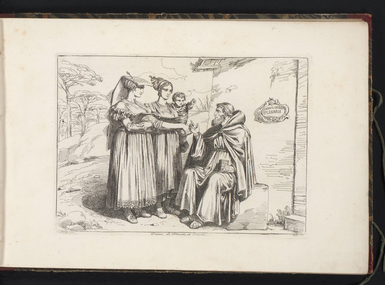 Deux femmes de Frascati et un ermite - Bartolomeo Pinelli