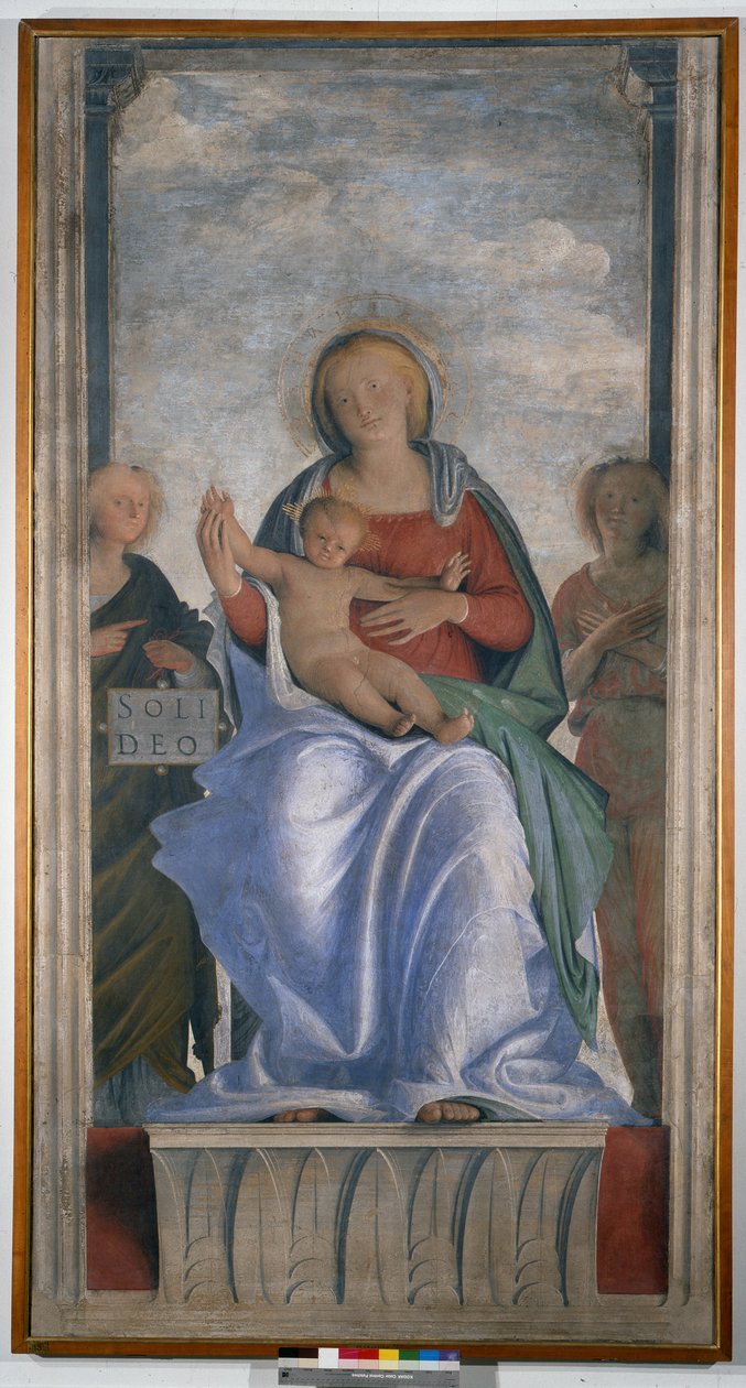 Madone et Enfant avec deux anges - Bartolomeo Suardi Bramantino