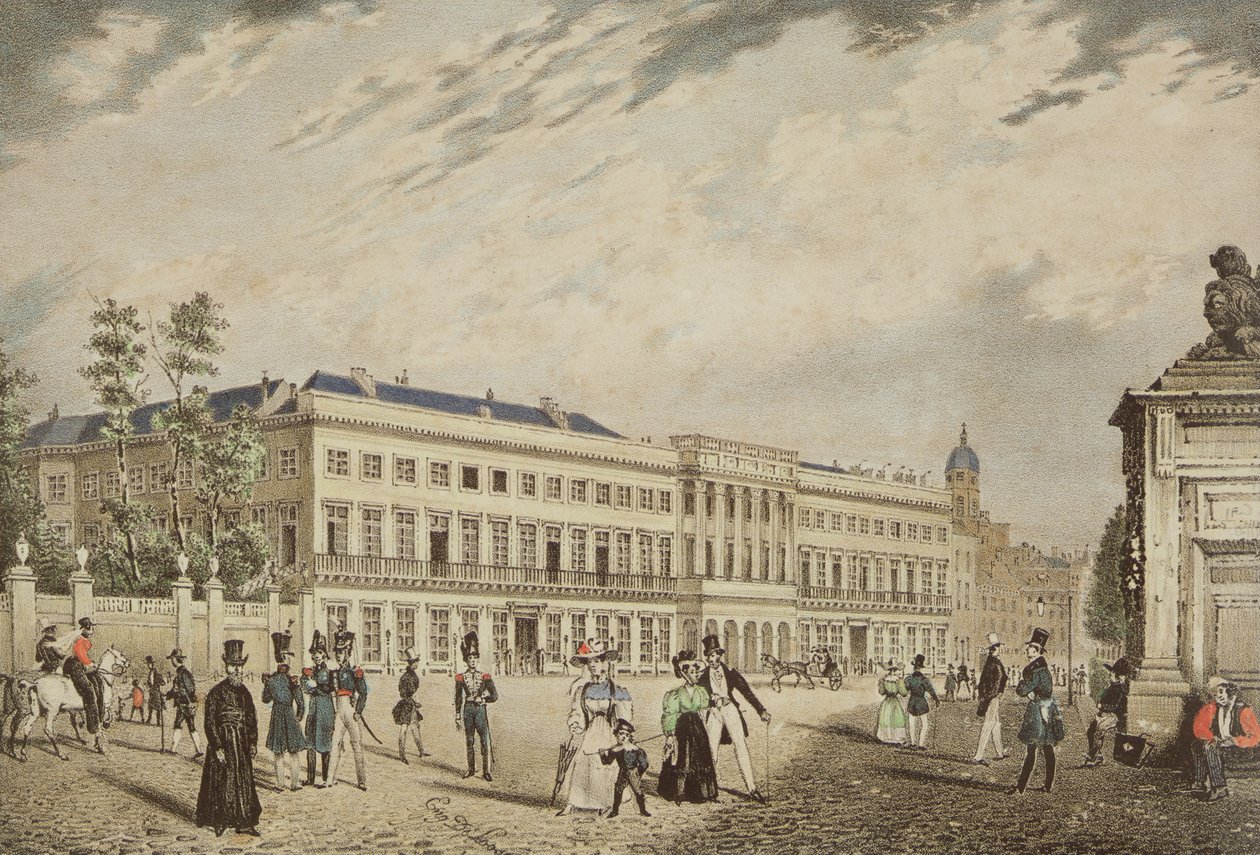 Vue du Palais Royal, Bruxelles, vers 1830 - Basile de Loose