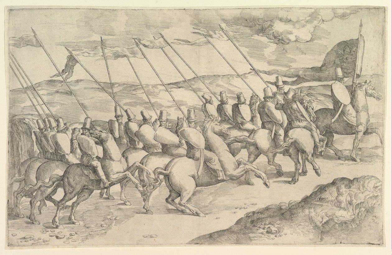 Une compagnie de cavaliers - Battista Franco Veneziano