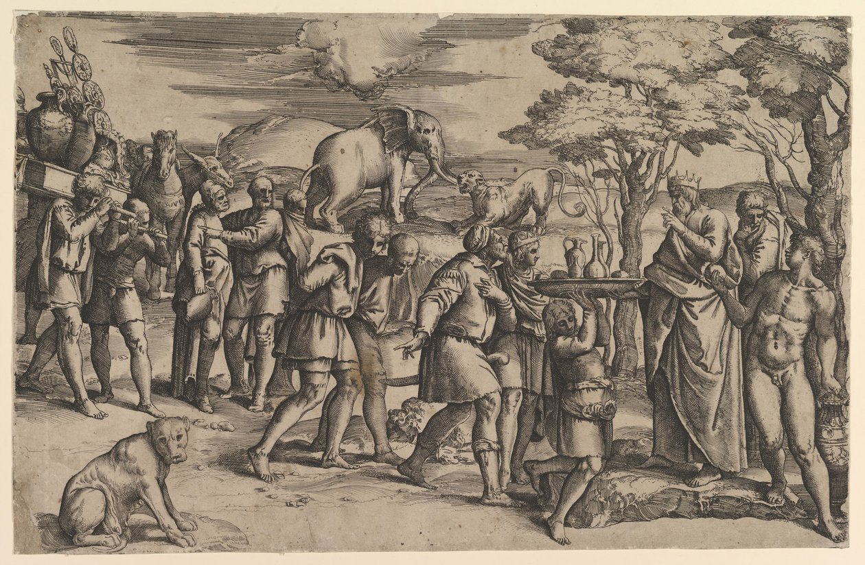 Melchizédek offrant du pain et du vin à Abraham - Battista Franco Veneziano