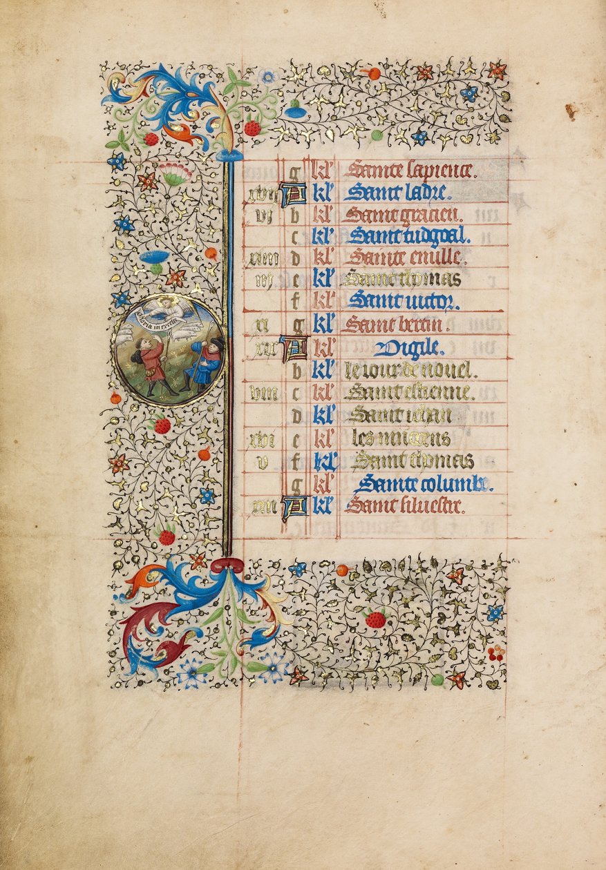 Page du calendrier de décembre ; L