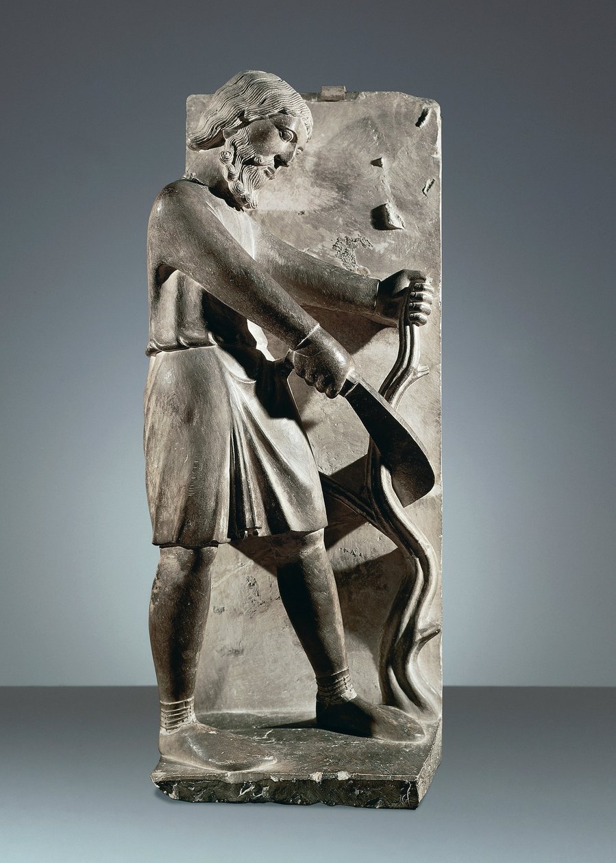 Décembre, statue du Cycle des Mois, baptistère de Parme - Benedetto Antelami