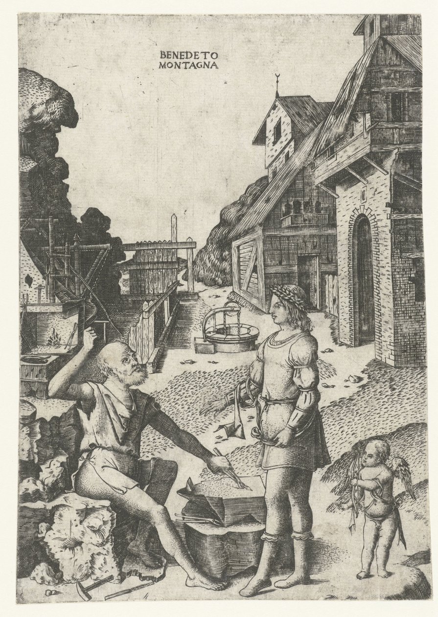 Apollon avec Cupidon chez Vulcain - Benedetto Montagna