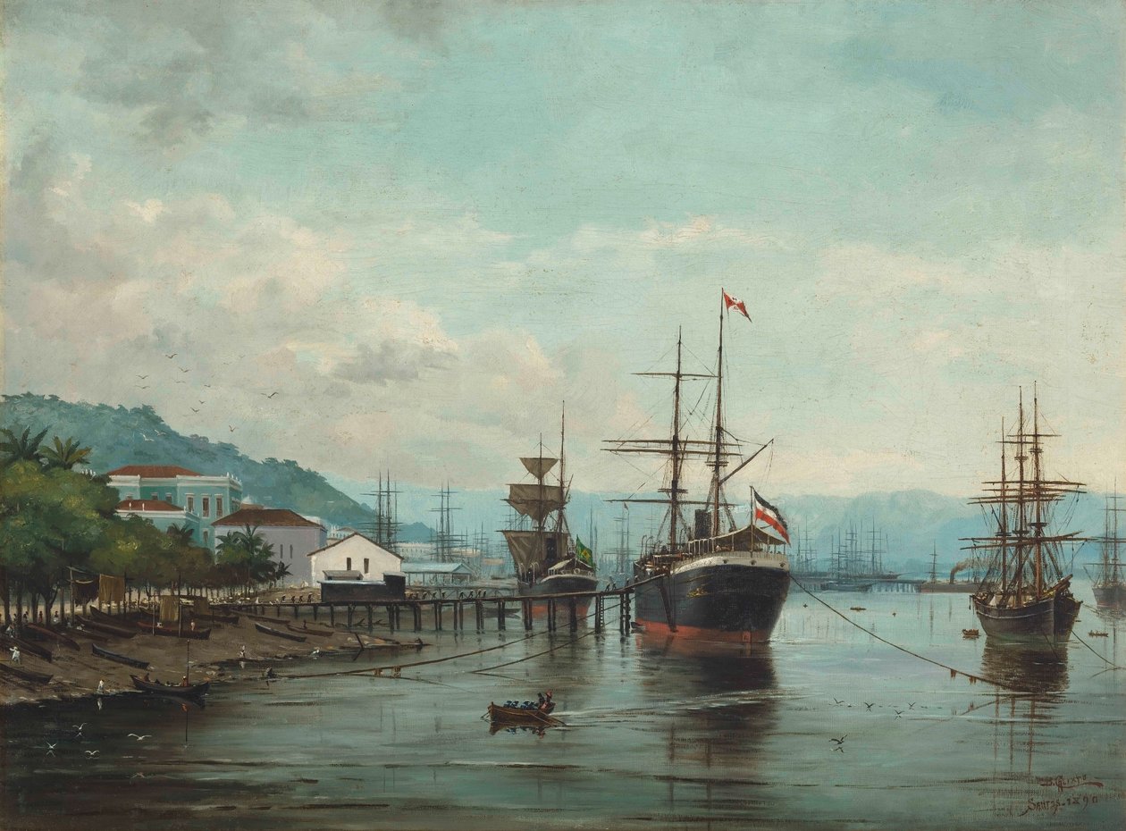 Benedito Calixto - Port de Santos, SP (à gauche), 1890 - Benedito Calixto