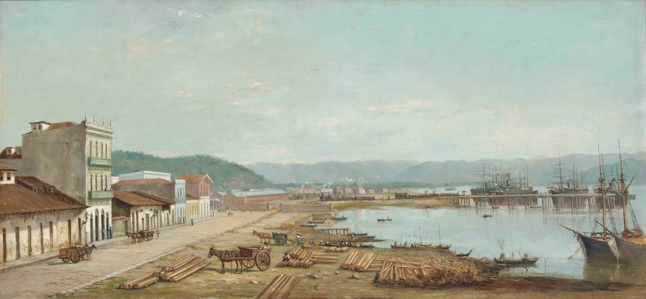 Benedito Calixto - Port du Consulat à Santos, SP, 1887 - Benedito Calixto
