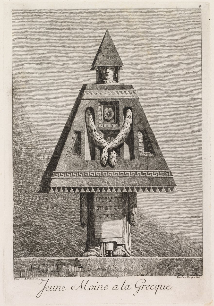 Mascarade à la Grecque : Jeune moine à la Grecque Planche 9, 1771 - Benigno Bossi