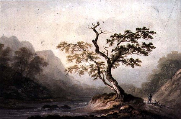 Paysage avec rivière et montagnes - Benjamin Barker
