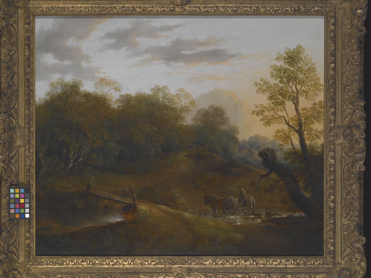 Chariot traversant un ruisseau forestier - Benjamin Barker