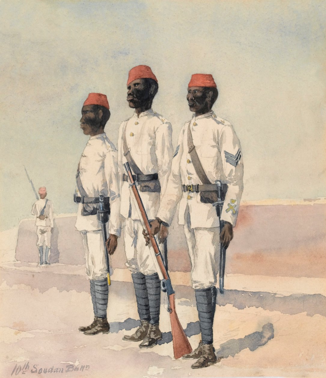 Sergent et deux autres grades du 10e bataillon soudanais - Benjamin Donisthorpe Alsop Donne