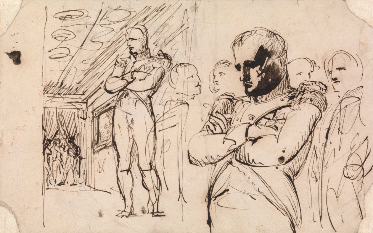 Études de Napoléon, bras croisés, avec d