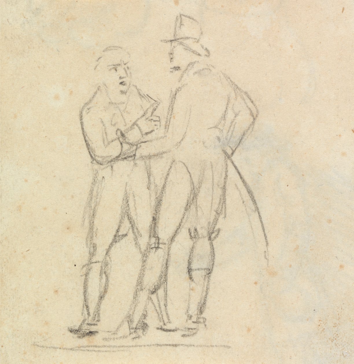 Étude de deux hommes debout, en conversation - Benjamin Robert Haydon
