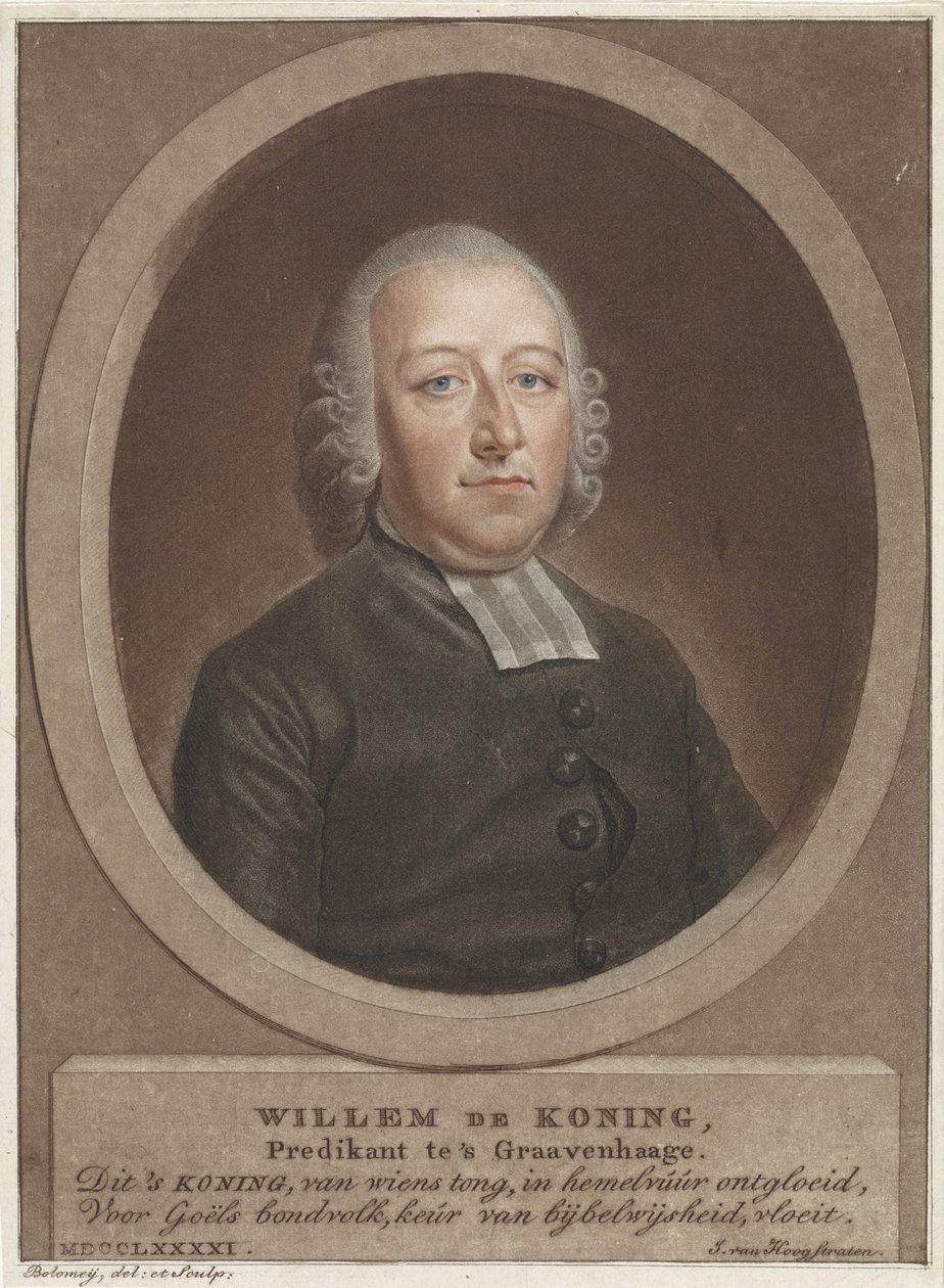 Portrait du pasteur Willem de Koning - Benjamin Samuel Bolomey