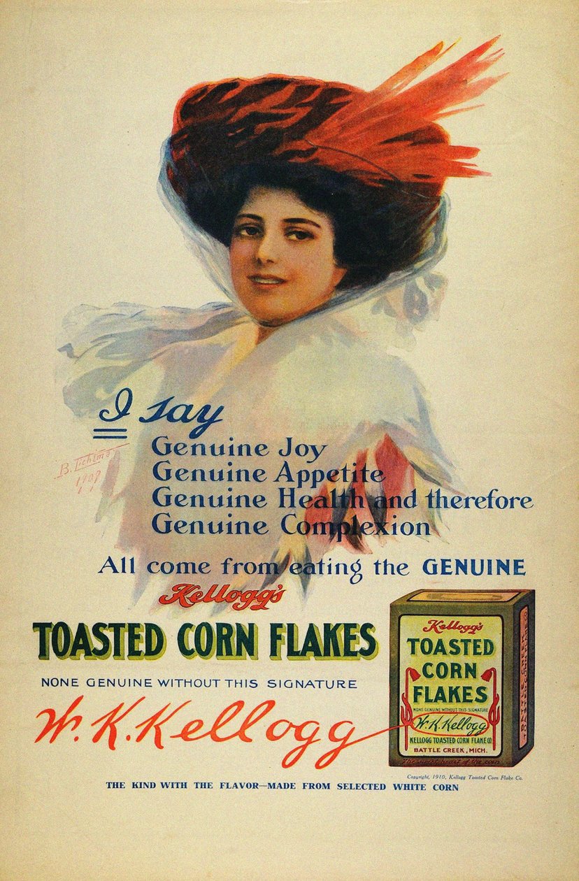 Affiche pour Kelloggs Cornflakes, 1910 - Benjamin Tichtman